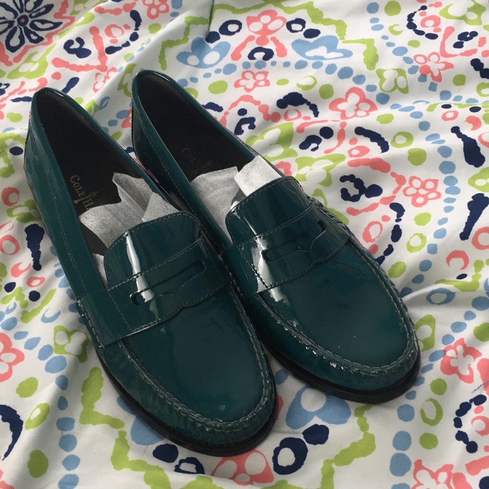 Cole Haan Green Penny Loafers Flats
